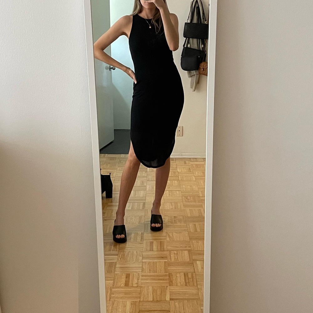 Sheer Rib Tank Dress by Bella Luxx